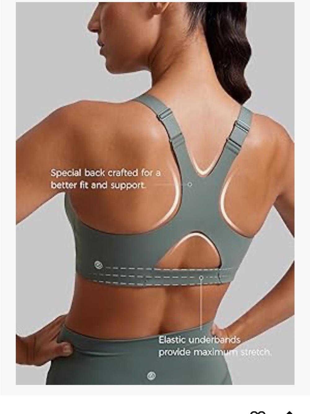 Butterlift Womens Racerback Padded Sports Bra - Picture 3 of 9